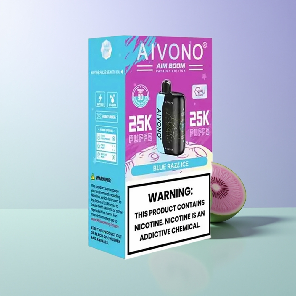 Aivono Aim Boom 25000 Pūkštelių Mėlynųjų Serbentų Ledas Vienkartinės Elektroninės Cigaretės