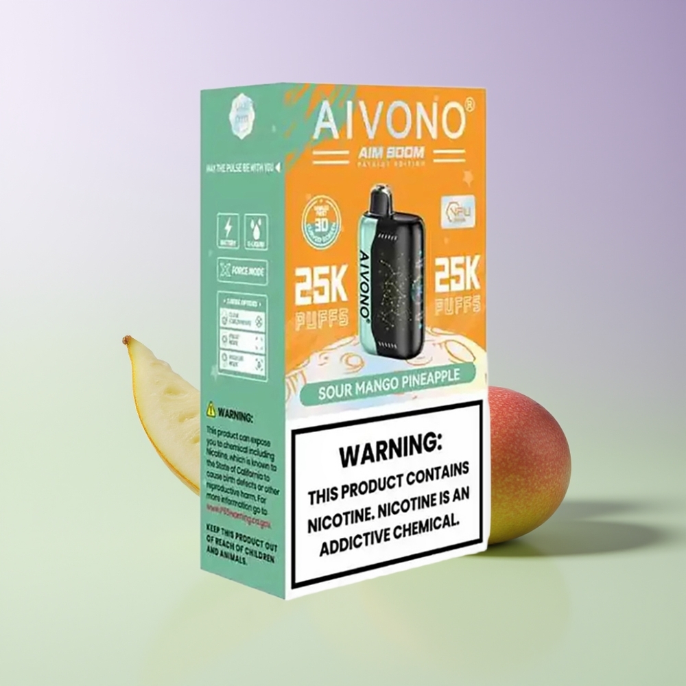 Aivono Aim Boom 25000 Pūkštelėjimų Rūgštus Mango Ananasas