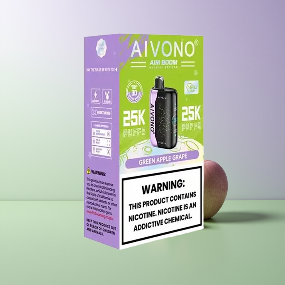 Aivono Aim Boom 25000 Pūsų Žalioji Obuolio Vynuogė Vienkartinės Elektroninės Cigaretės