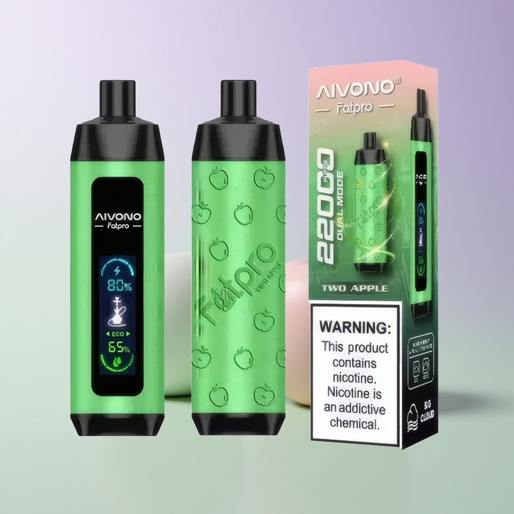 Aivono Aim Fatpro 22000 Pufų Dviejų Obuolių Vienkartinės Elektroninės Cigaretės Su 5 Nikotino