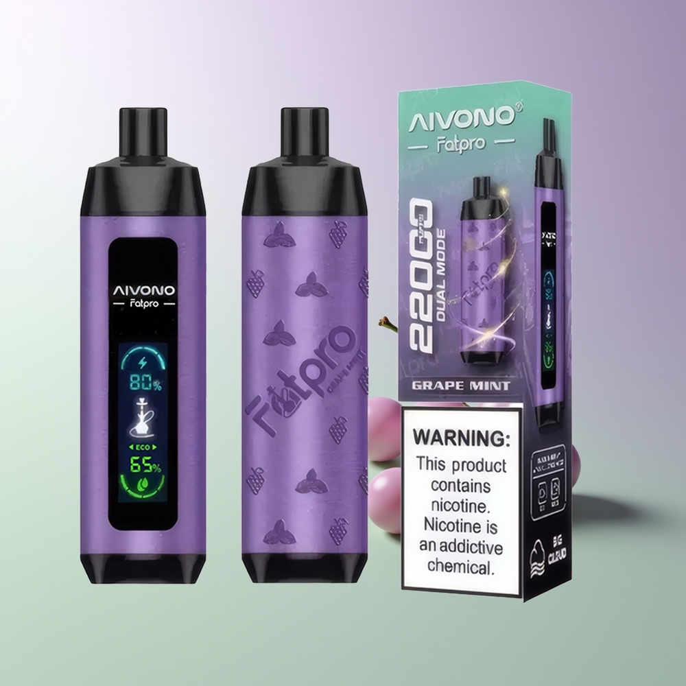 Aivono Aim Fatpro 22000 Pūkų Vienkartinės Elektroninės Cigaretės Vynuogių Mėta