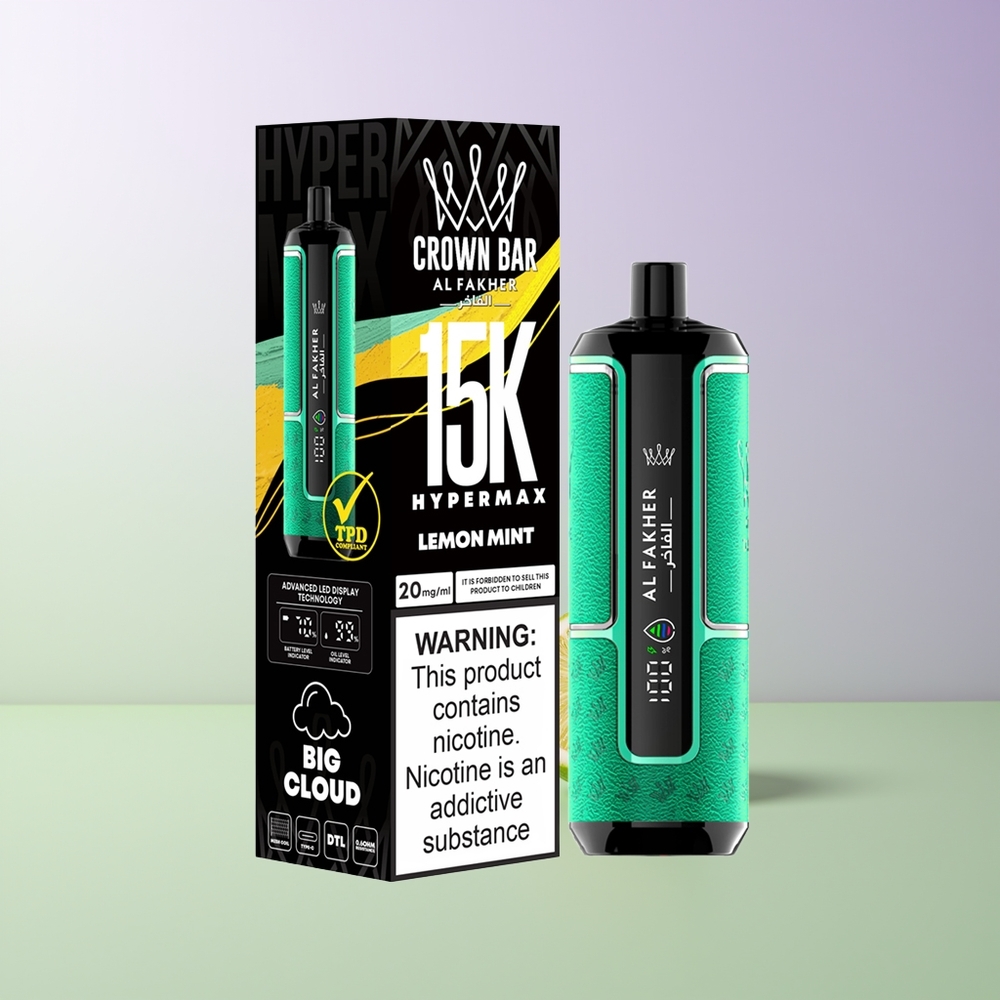 Al Fakher Crown Bar 15K Hypermax Citrinų Mėtų