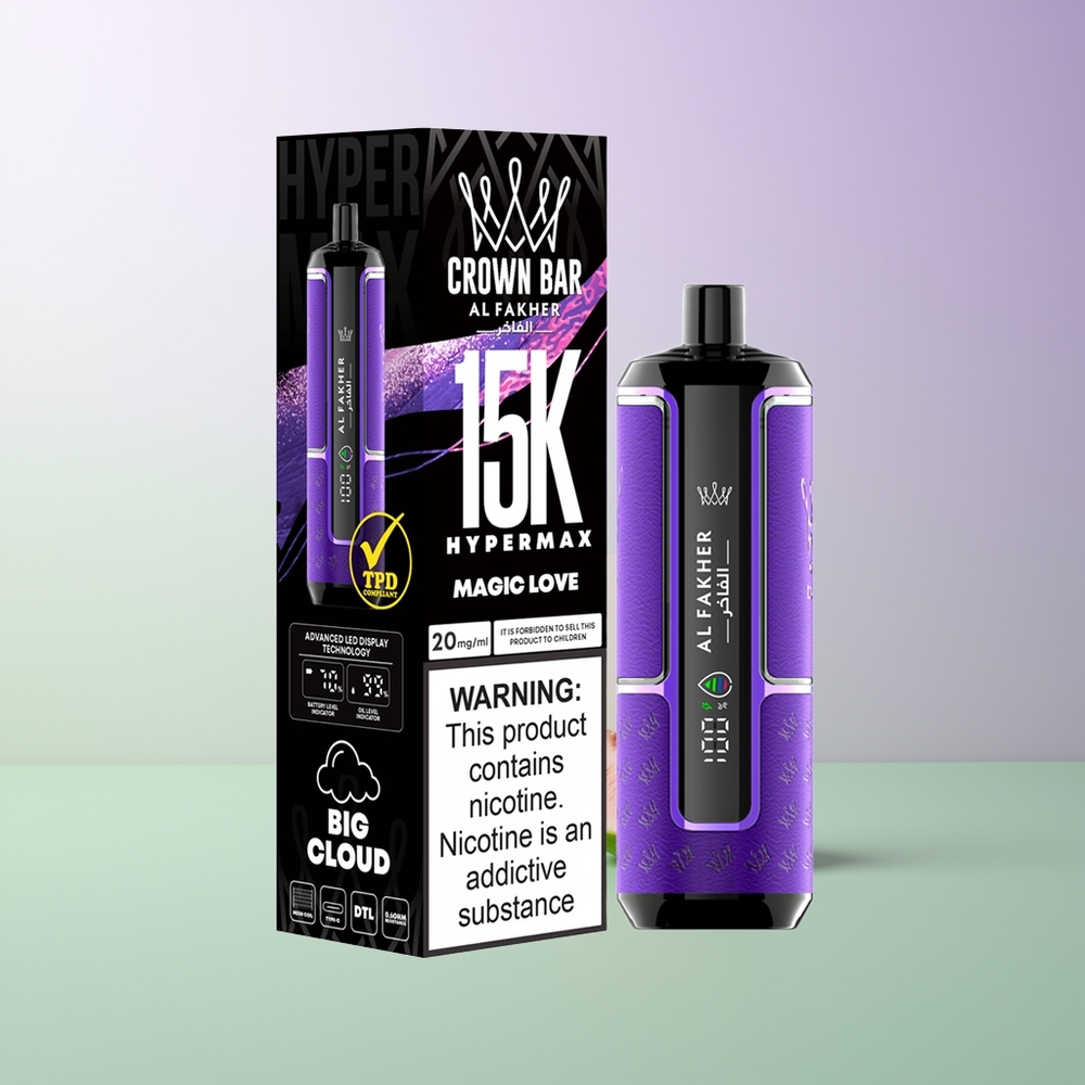Al Fakher Crown Bar 15K Hypermax DTL Magic Meilė