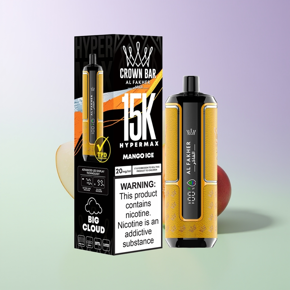 Al Fakher Crown Bar 15K Hypermax DTL Mango Ledas