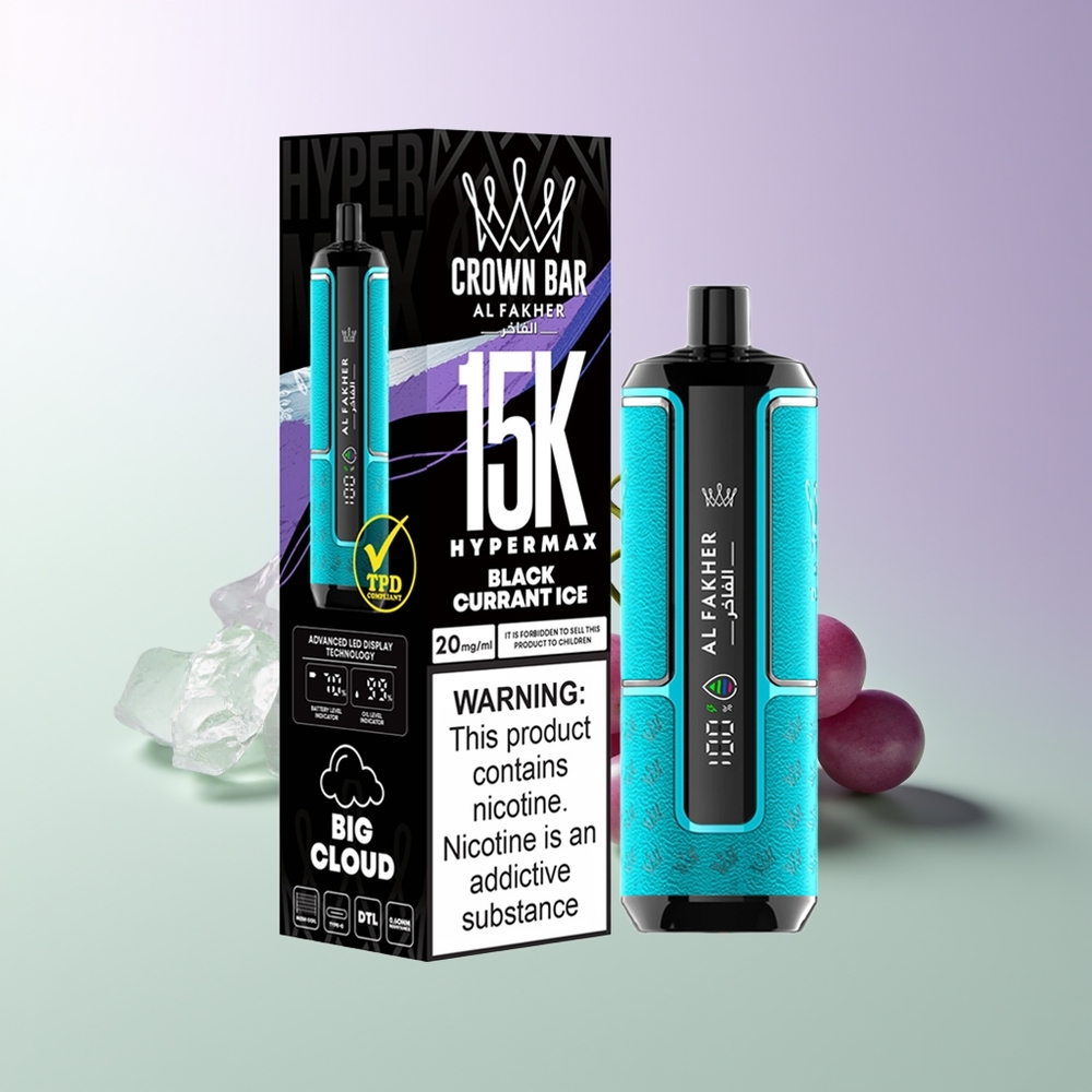 Al Fakher Crown Bar 15K Hypermax Juodųjų Serbentų Ledas