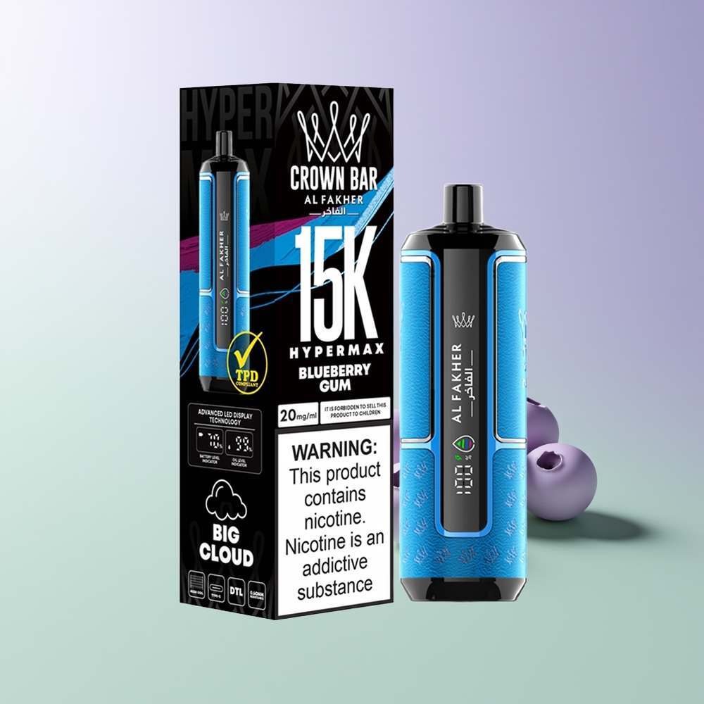 Al Fakher Crown Bar 15K Hypermax Mėlynių Guma