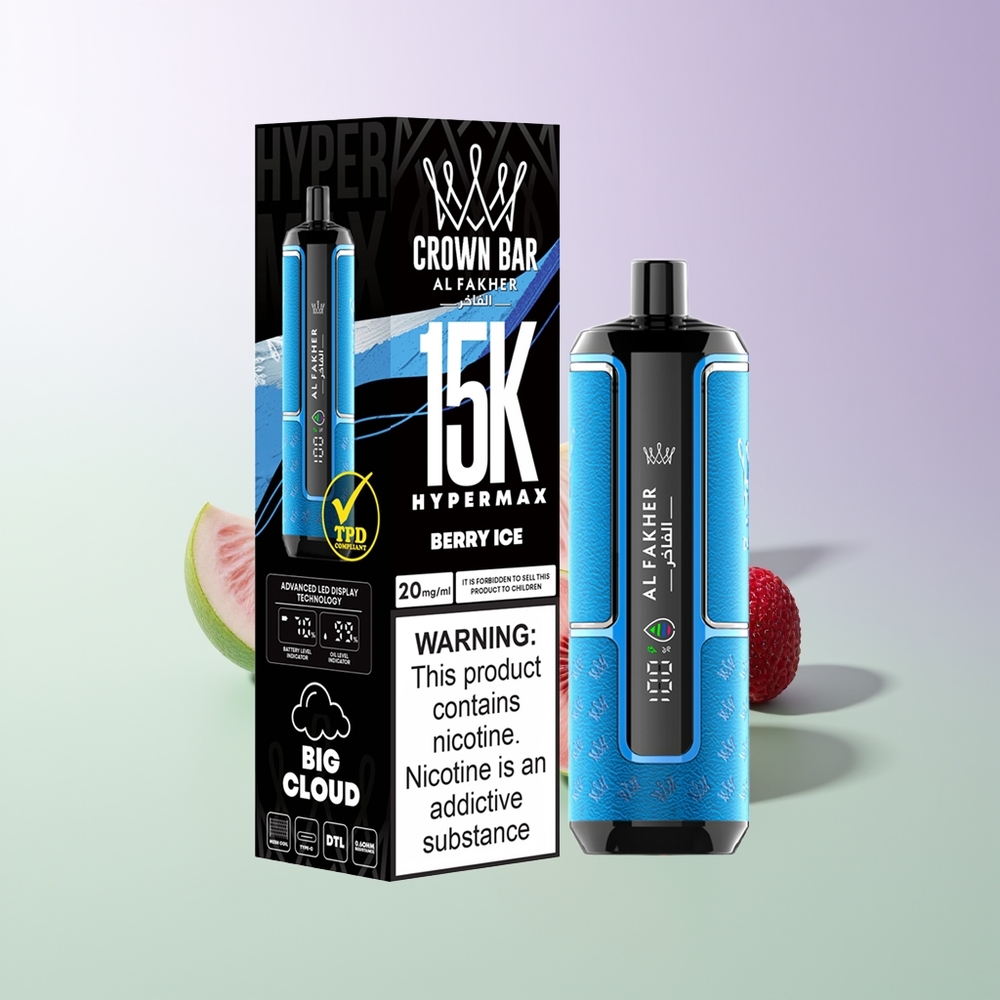 Al Fakher Crown Bar 15K Hypermax Uogienės Ledas