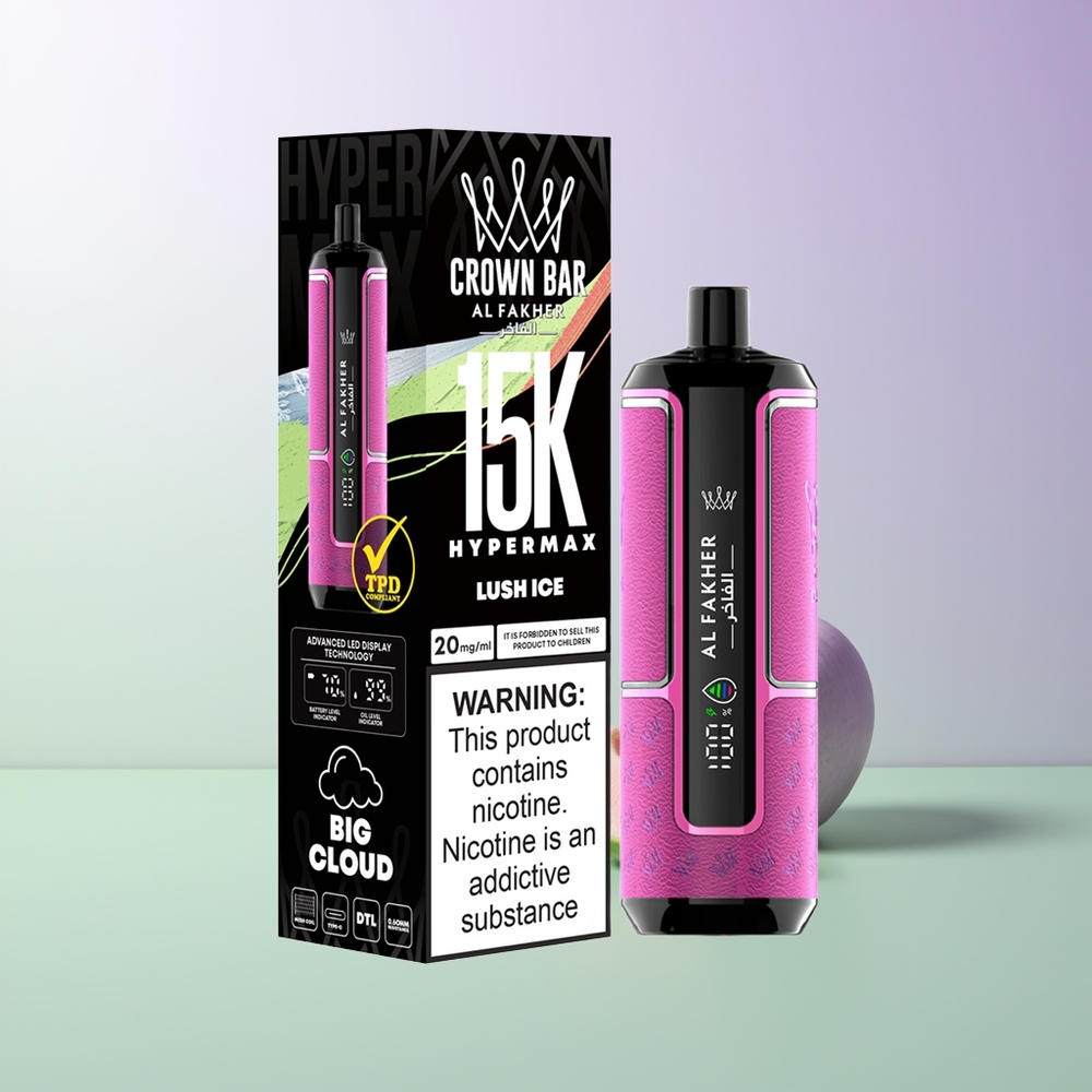 Al Fakher Crown Bar 15K Hypermax \Žalias Ledas\ Vienkartinės Elektroninės Cigaretės Kit