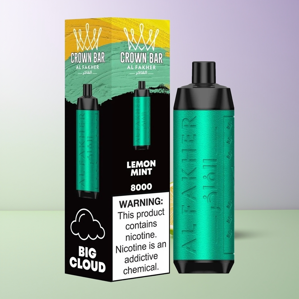 Al Fakher Crown Bar 8000 Crystal Citrinų Mėtų Vienkartinės Elektroninės Cigaretės 18ml