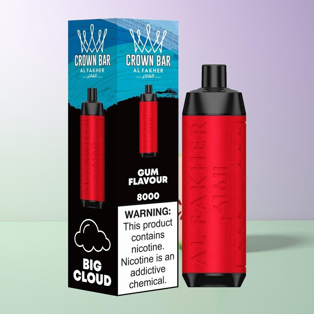 Al Fakher Crown Bar 8000 Crystal Dantų „Gum“ Kristalinis Vaporizatorius