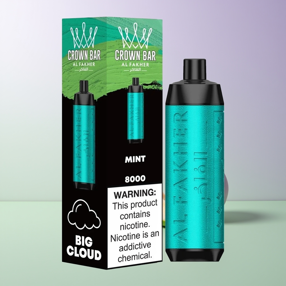 Al Fakher Crown Bar 8000 Crystal Mėtų Vienkartinės Elektroninės Cigaretės 18ml