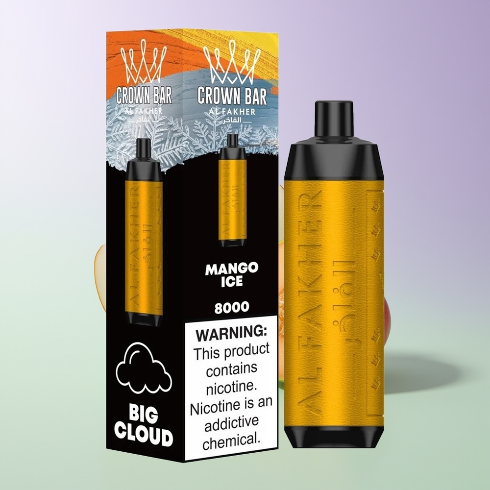 Al Fakher Crown Bar 8000 Crystal Vienkartinis Vapas Mangų Ledas 18ml