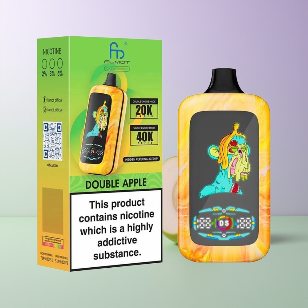 Fumot Digital Monkey 20000/40000 Pūsų Dvigubų Obeļų Vienkartinės Elektroninės Cigaretės