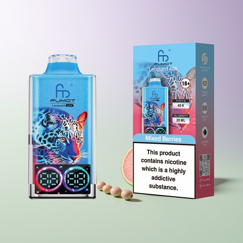 Fumot Leopard 40K Puffs Dual Mesh Mišrios Uogos Vienkartinės Elektroninės Cigaretės