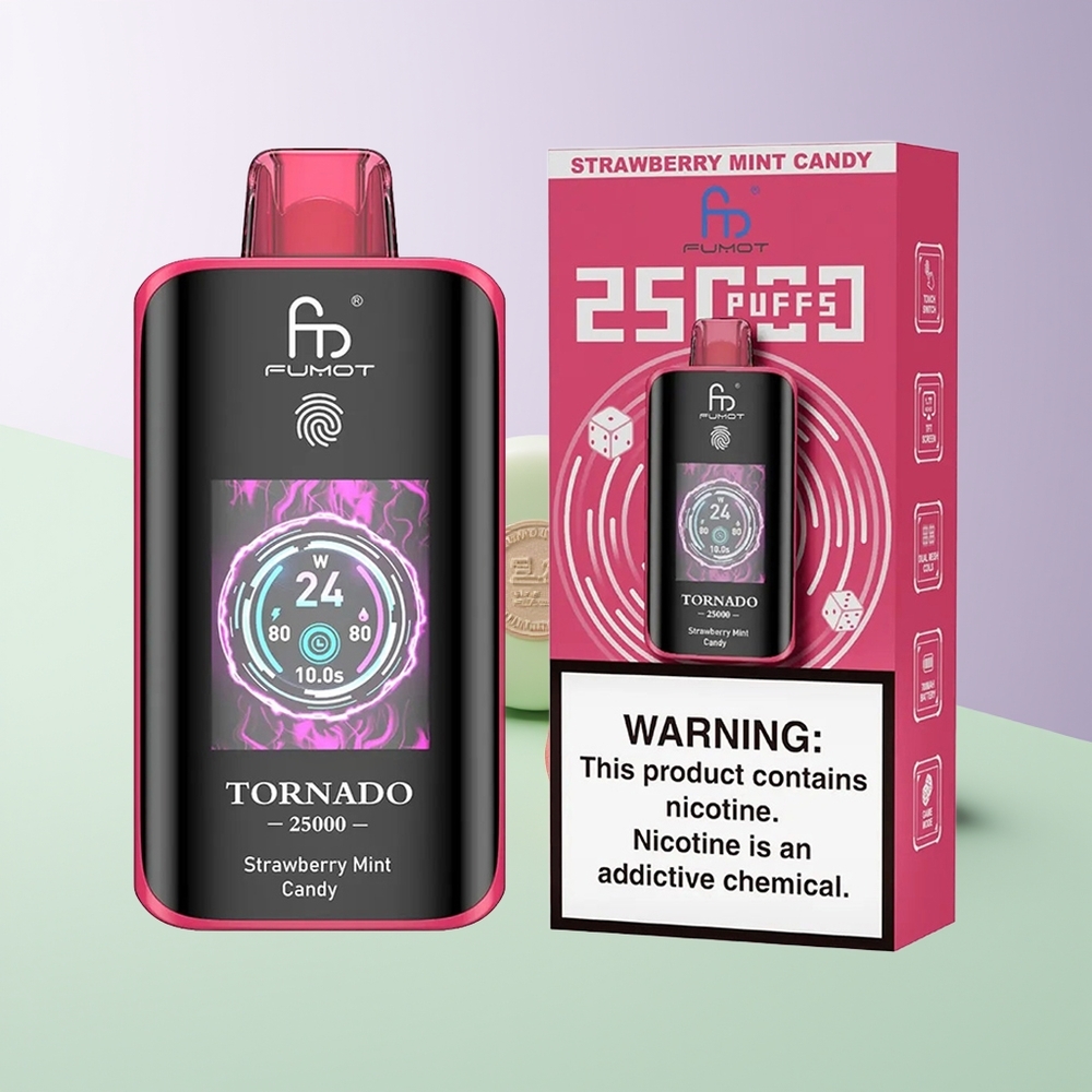 Fumot Tornado 25000 Puffs 700mAh Braškės Mėtų Saldainis
