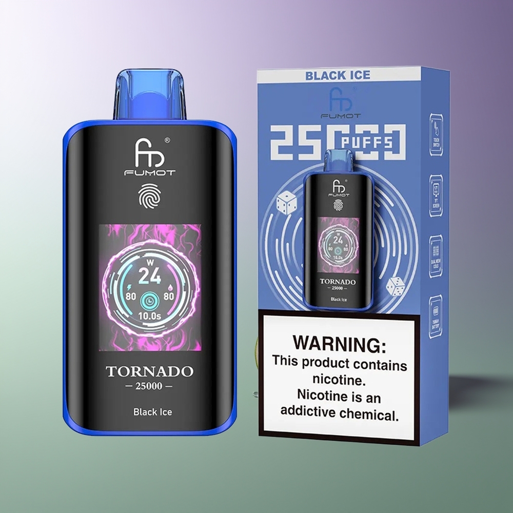 Fumot Tornado 25000 Puffų 20ml Juodasis Ledas