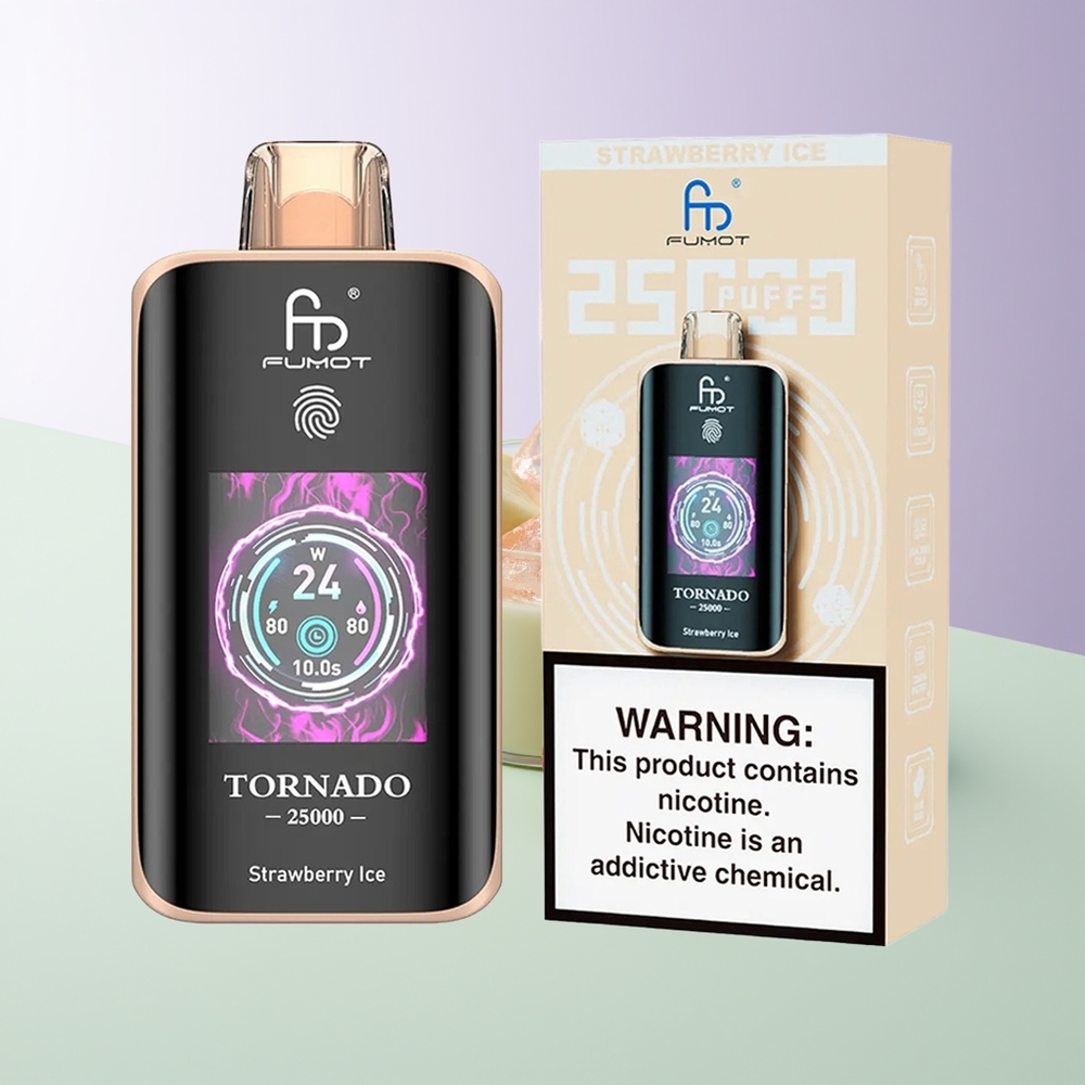 Fumot Tornado 25000 Puffų Type-C Braškės Ledas