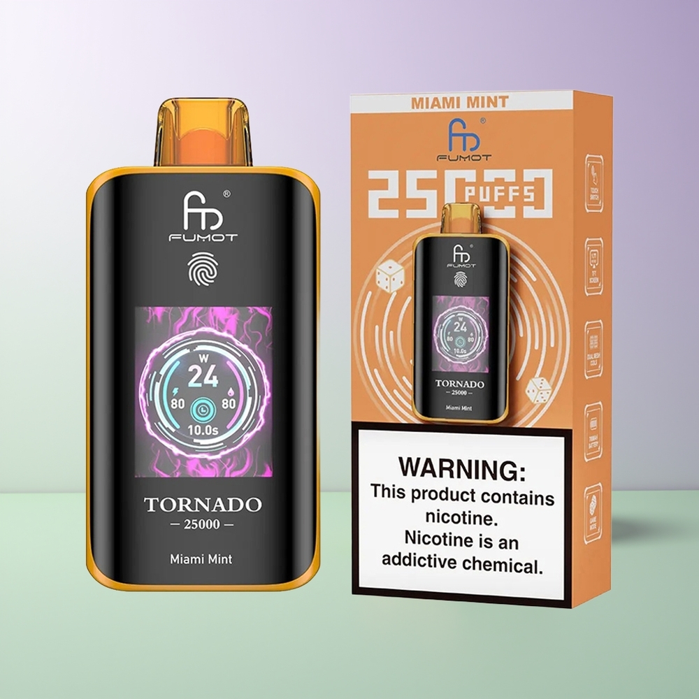 Fumot Tornado 25000 Pustių 20ml Miami Mėta