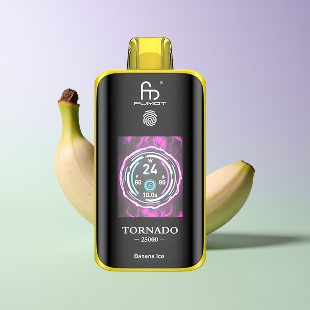 Fumot Tornado 25000 Pūkų 20ml Bananų Ledas