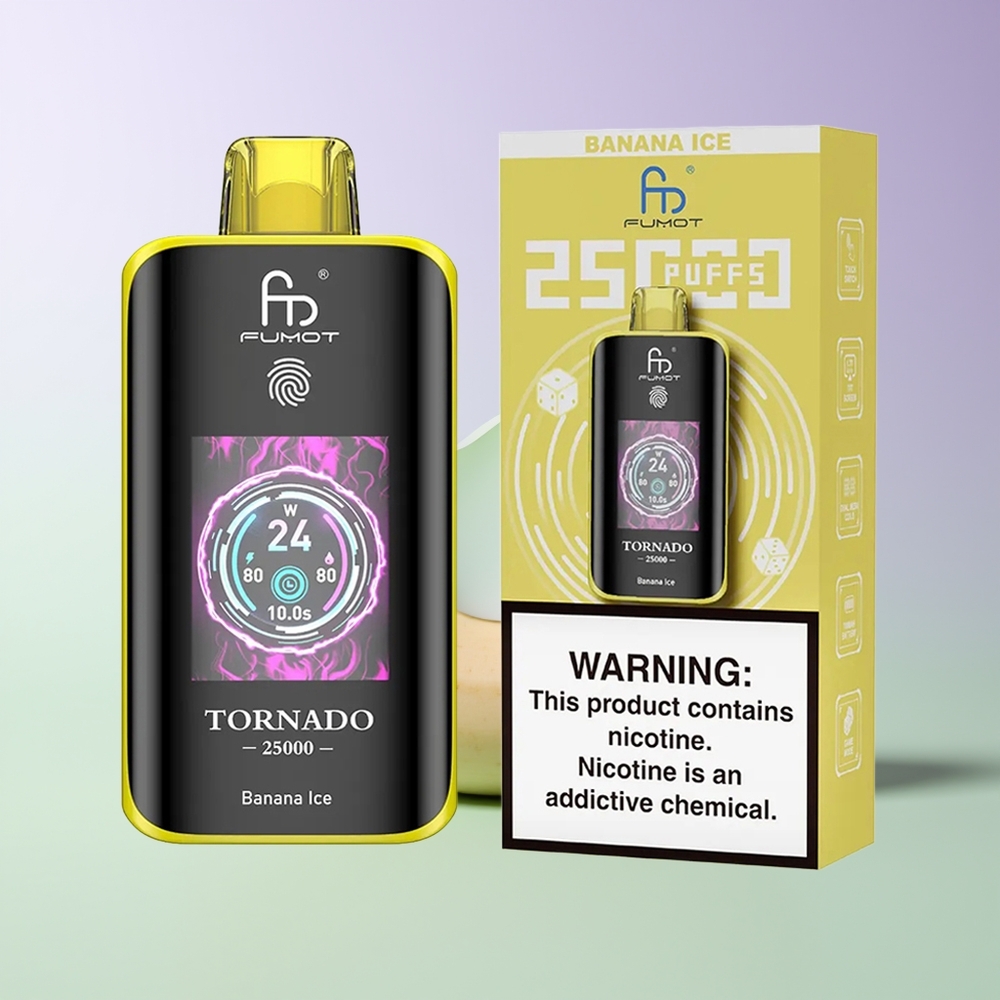 Fumot Tornado 25000 Pūkų 20ml Bananų Ledas