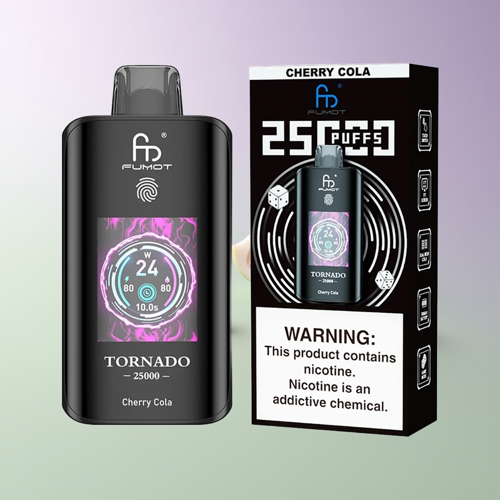 Fumot Tornado 25000 Pūkų 700mAh Įkrovama Vyšnių Kolos