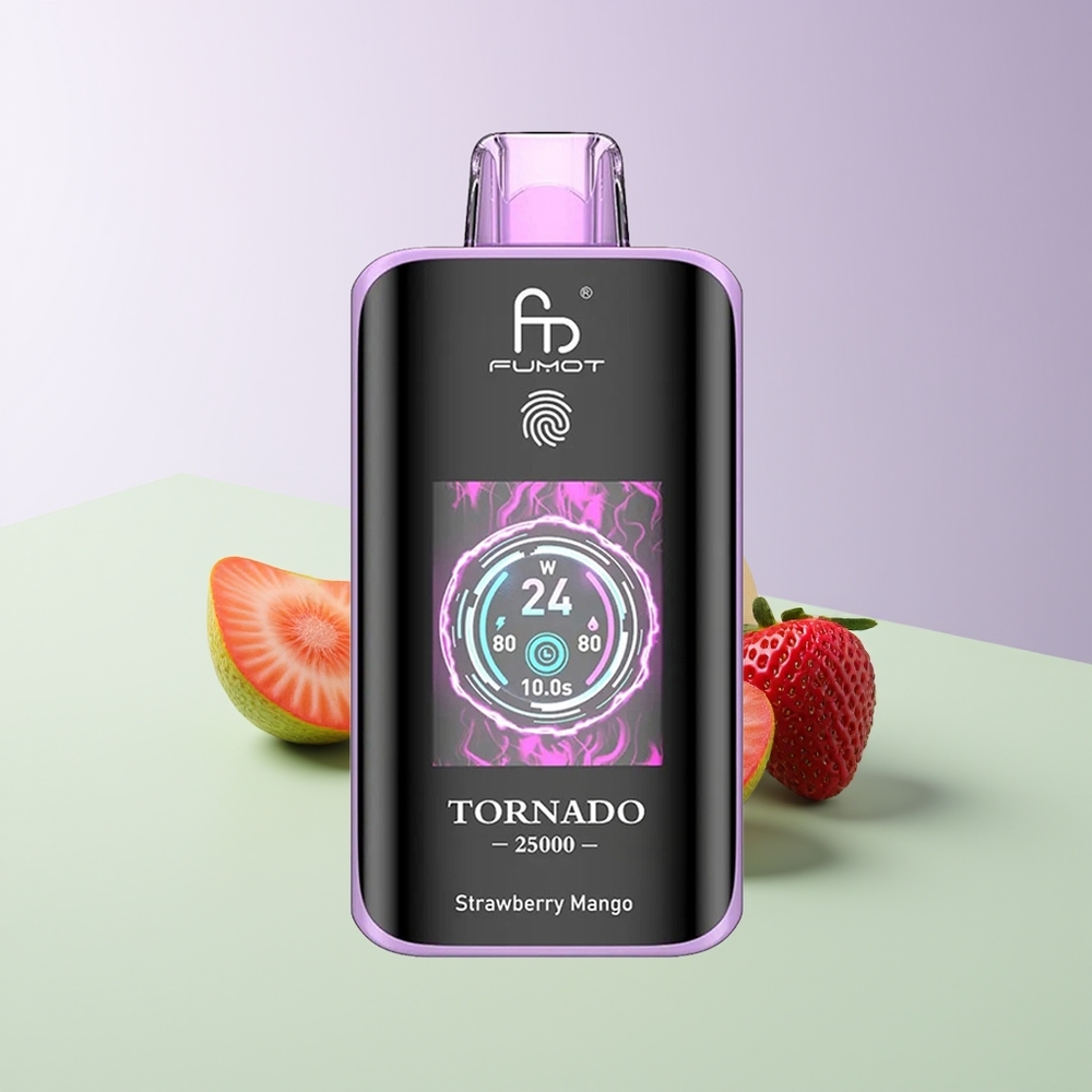 Fumot Tornado 25000 Pūkų Ekranas Braškinė Manga