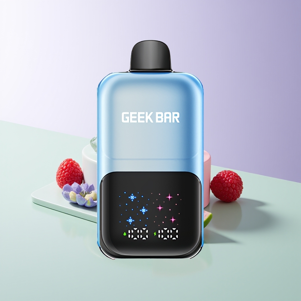 GEEK BAR 2GO 50000 Puskų Dviejų Serijų Vienkartinis Vapas Mėlynųjų Aviečių ir Aviečių Ledas