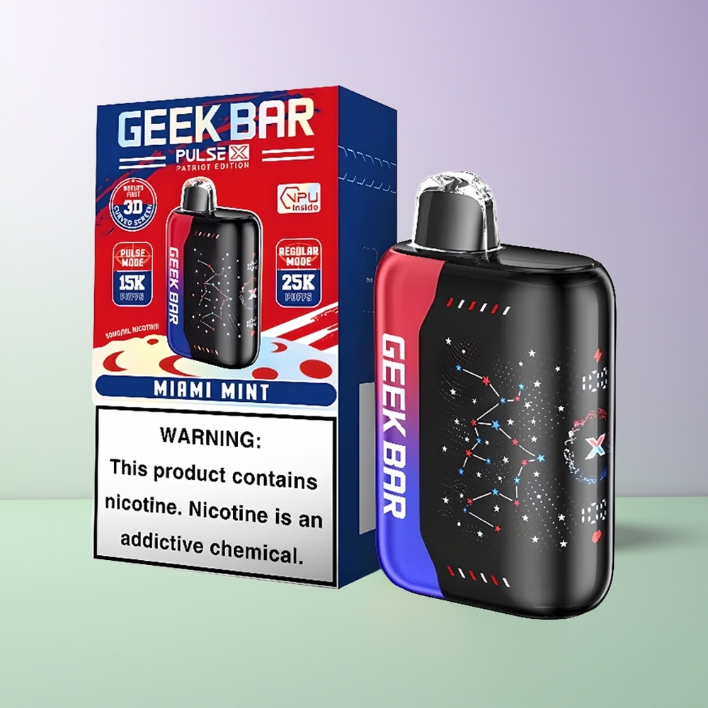 GEEK BAR Pulse X 25000 Pūsų Vienkartinės Elektroninės Cigaretės Patriot Leidimas