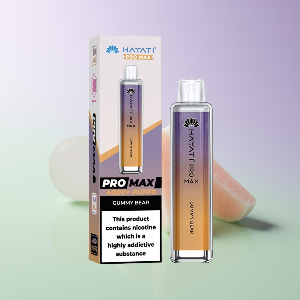 Hayati Pro Max 4000 Puffs 1400mAh Vienkartinės Elektroninės Cigaretės Guminis Meškiukas
