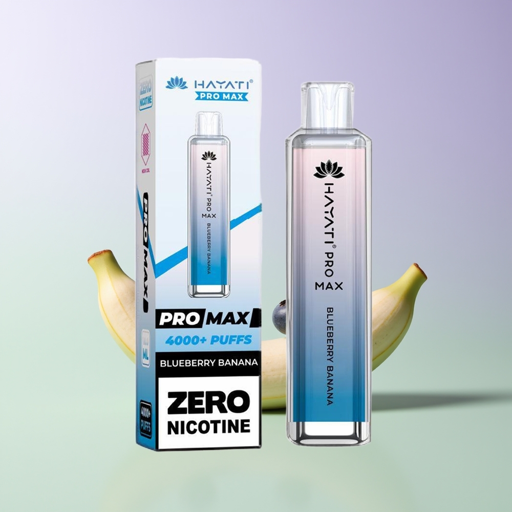 Hayati Pro Max 4000 Puffs 2 Nikotino Mėlynųjų Gervuogių Bananų