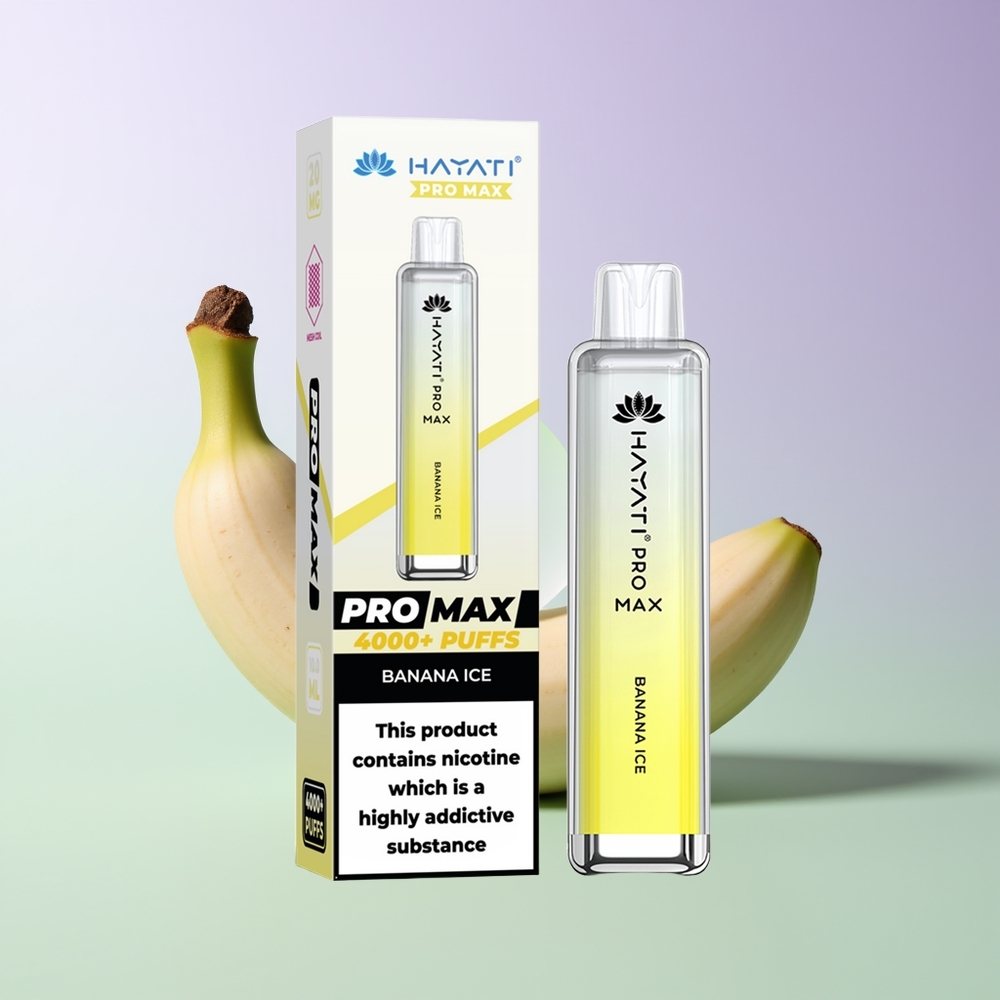 Hayati Pro Max 4000 Puffs Bananinė Ledas Vienkartinės Elektroninės Cigaretės