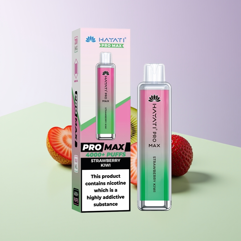 Hayati Pro Max 4000 Puffs Disposable Vapas Braškė-Kivis su 5 Nikotino