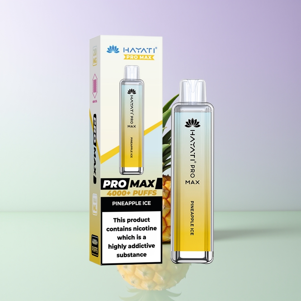 Hayati Pro Max 4000 Puffs Vienkartinės Elektroninės Cigaretės Ananasų Ledas