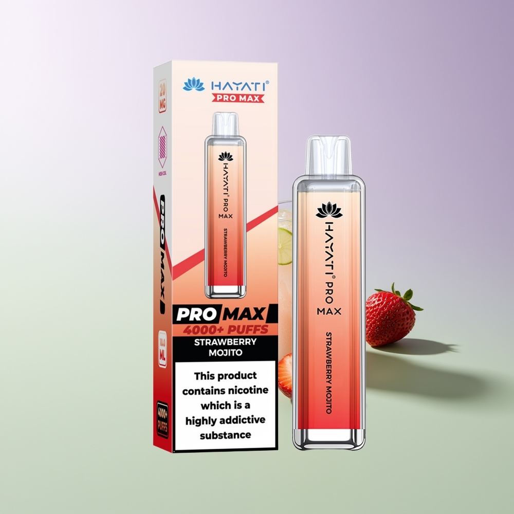 Hayati Pro Max 4000 Puffs Vienkartinės Elektroninės Cigaretės Braškinė Mojito 5 Nikotino