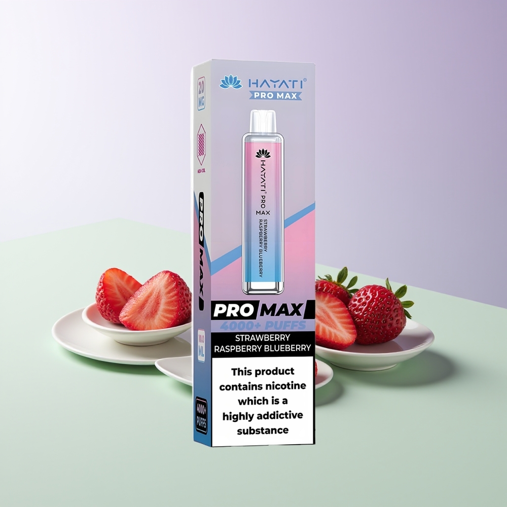 Hayati Pro Max 4000 Puffs Vienkartinės Elektroninės Cigaretės Braškė Avietė Mėlynė 5 Nikotino