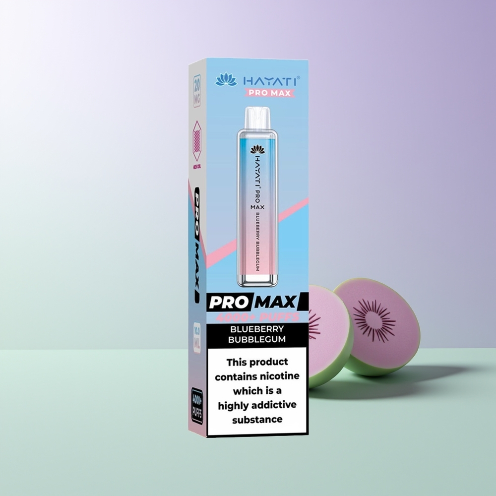 Hayati Pro Max 4000 Puffs Vienkartinės Elektroninės Cigaretės Mėlynųjų serbentų gumos 1400mAh