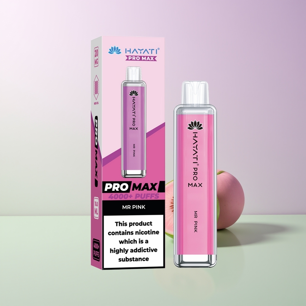 Hayati Pro Max 4000 Puffs Vienkartinės Elektroninės Cigaretės Ponas Rausvas 2 Nikotino