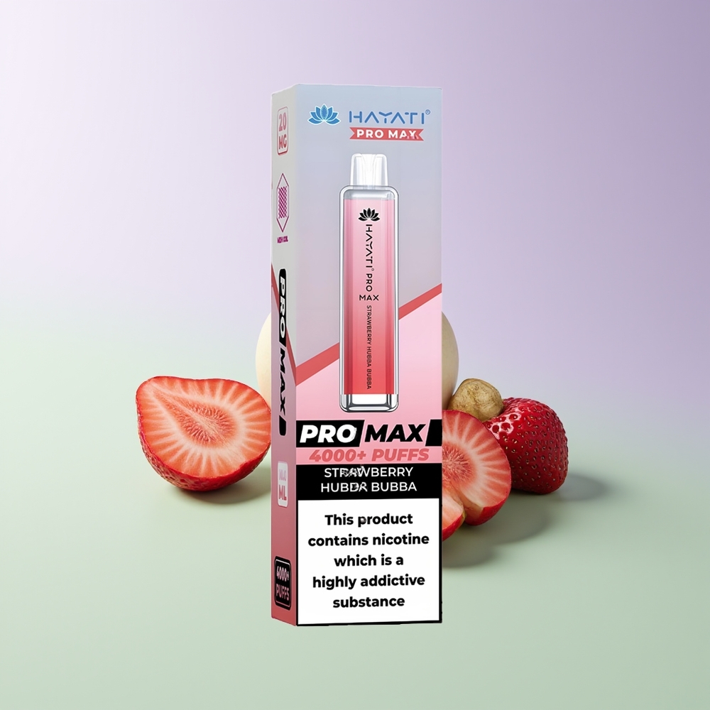 Hayati Pro Max 4000 Puffų Vienkartinės Elektroninės Cigaretės Braškės Hubba Bubba su 1400mAh