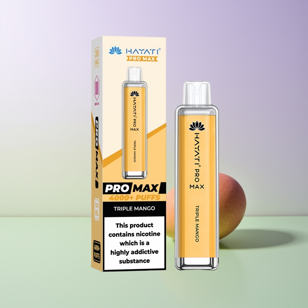 Hayati Pro Max 4000 Pūkšt Vienkartinės Elektroninės Cigaretės Trigubas Mango 5 Nikotino