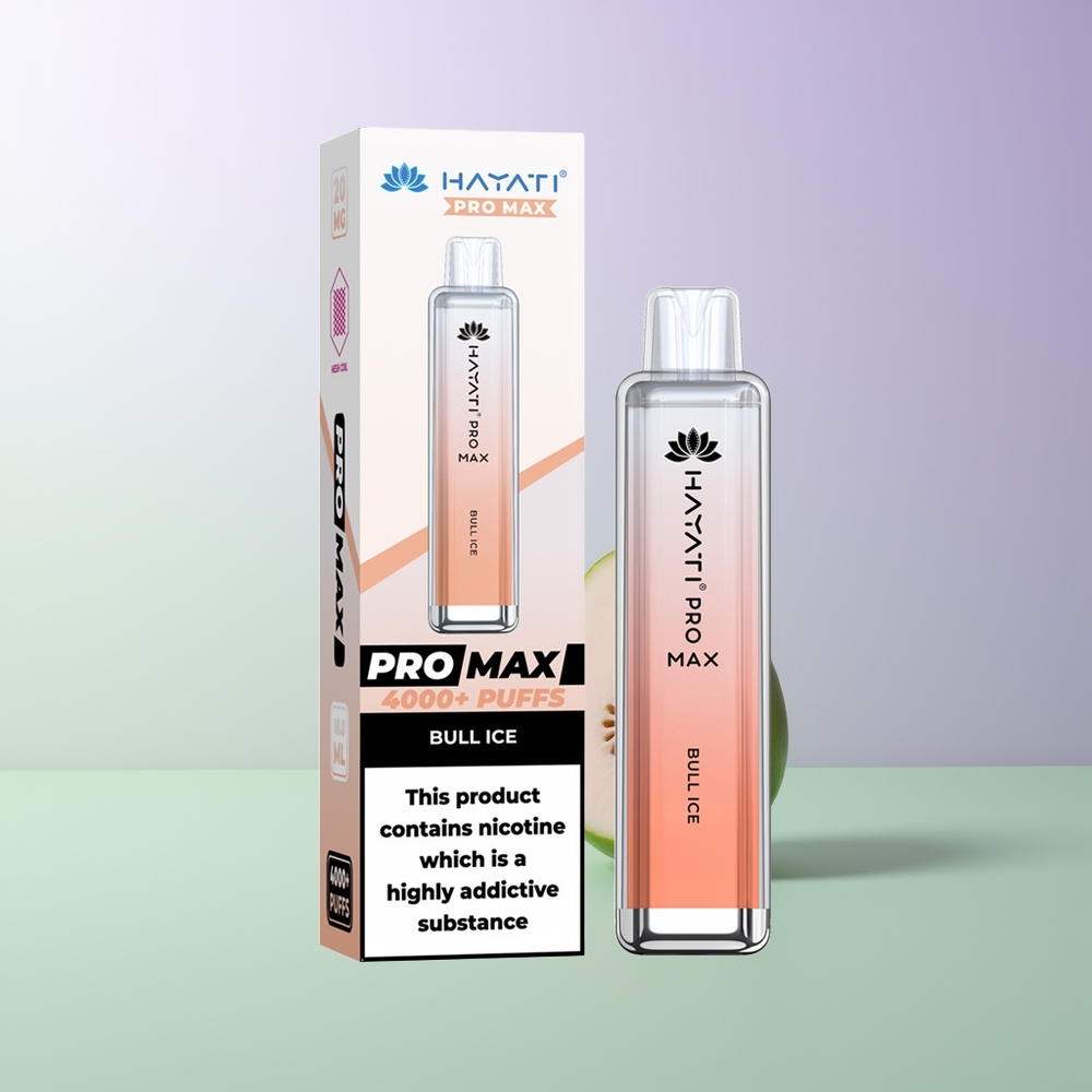 Hayati Pro Max 4000 Pūkų Vienkartinės Elektroninės Cigaretės Jautų Ledas