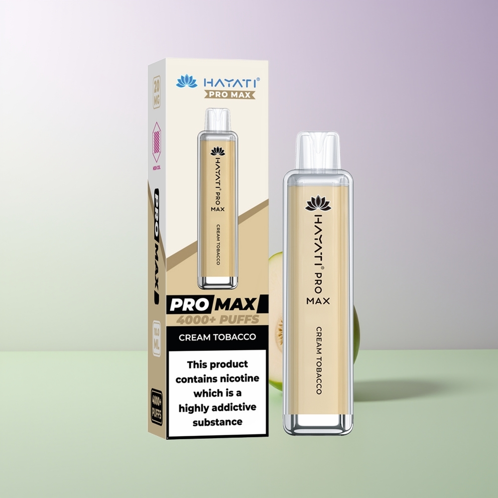 Hayati Pro Max 4000 Pūsų Vienkartinės Elektroninės Cigaretės Kreminis Tabakas
