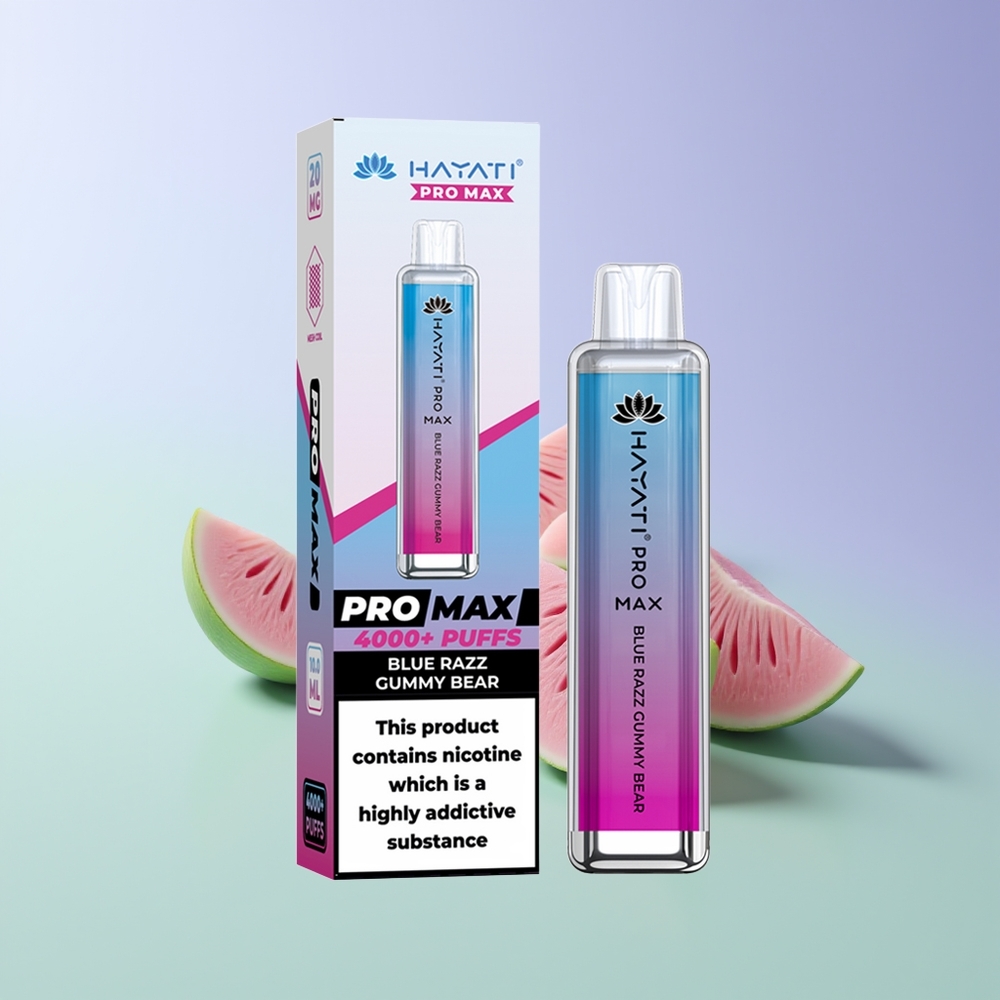 Hayati Pro Max 4000 Pūsų Vienkartinės Elektroninės Cigaretės Mėlynųjų Guminukų