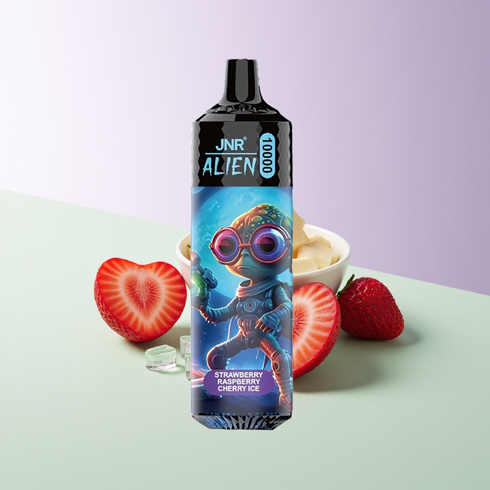 JNR Alien 10000 Pūkų Žemuogė Avietė Vyšnia Ledas RGB