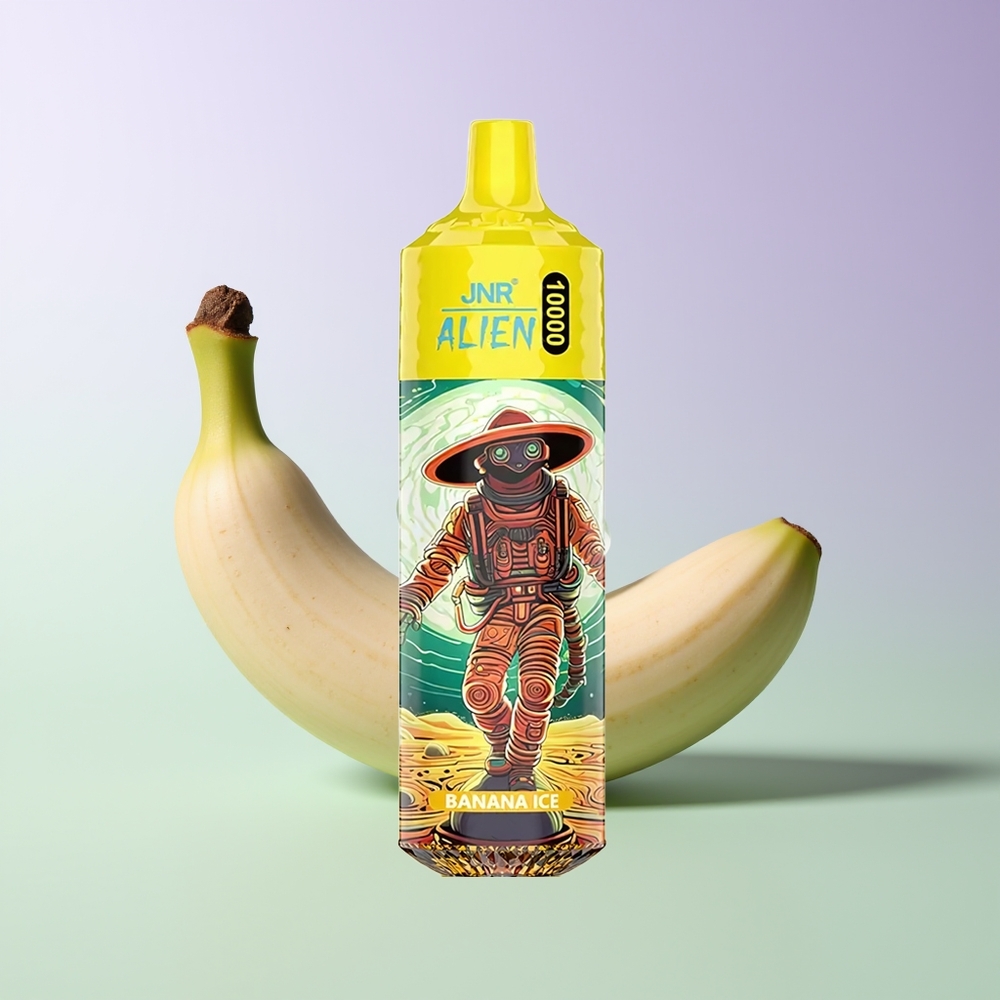 JNR Alien 10000 Pūsų Vienkartinės Elektroninės Cigaretės Bananas Ledas (RGB)