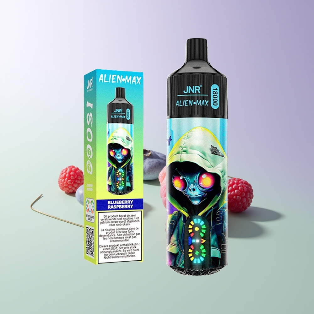 JNR Alien Max 18000 Puffs Dviguba Šerdis Mėlynė Avietė
