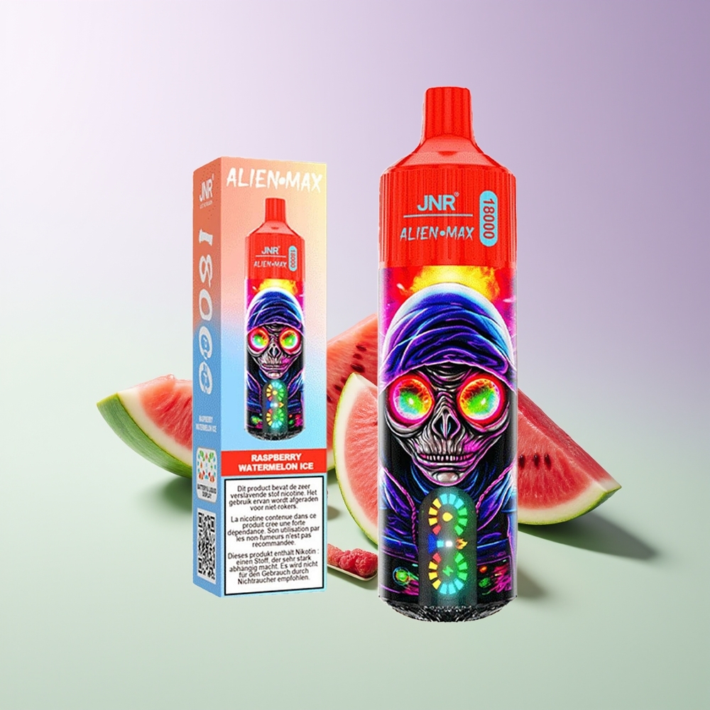 JNR Alien Max 18000 Puffs Dvigubas Sergančiuoju Avietės Arbūzo Ledas