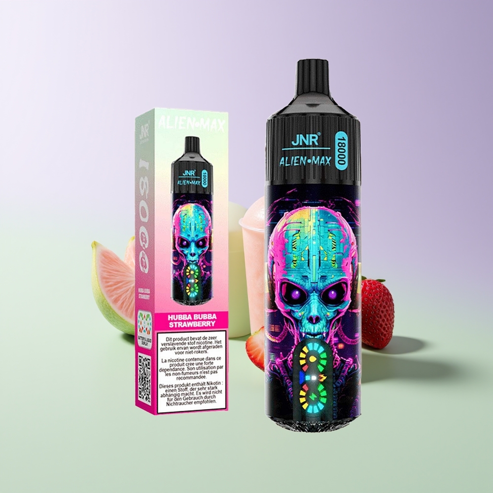 JNR Alien Max 18000 Pufų Vienkartinės Elektroninės Cigaretės Braškės Hubba Bubba