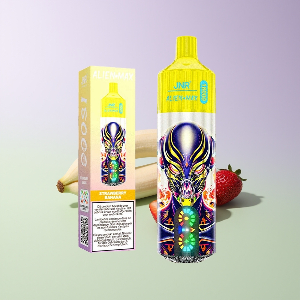 JNR Alien Max 18000 Pūkų Dvynių Serdis Braškių Bananų