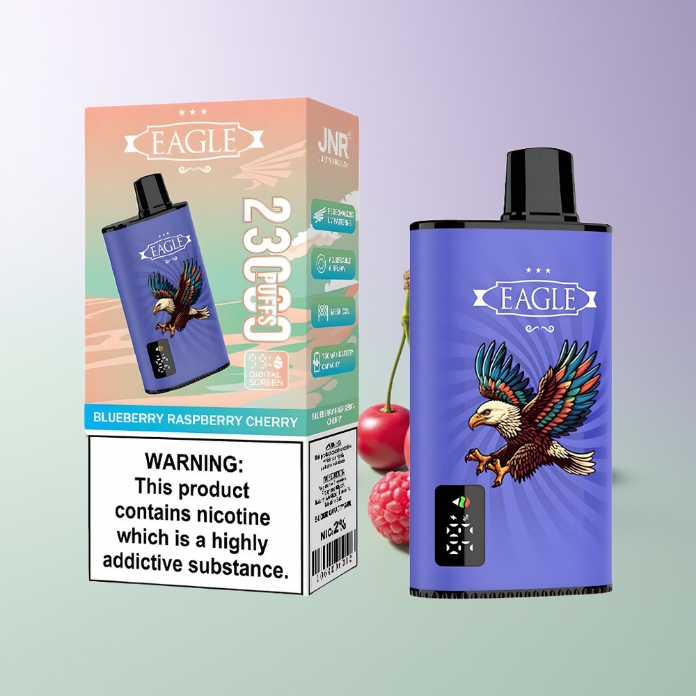 JNR EAGLE Smart 23000 Puffs Adjustable Airflow Mėlynųjų Aviečių Aviečių Vyšnių