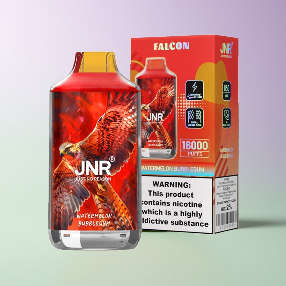 JNR Falcon 16000 Pūsų Vienkartinės Elektroninės Cigaretės Arbūzas Kramtomoji Guma